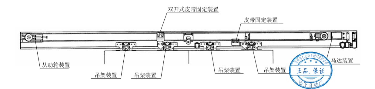 雙開自動門皮帶安裝結構