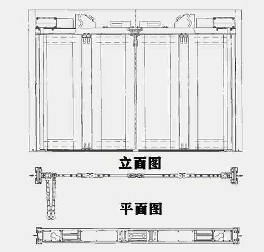 折疊自動門cad圖紙